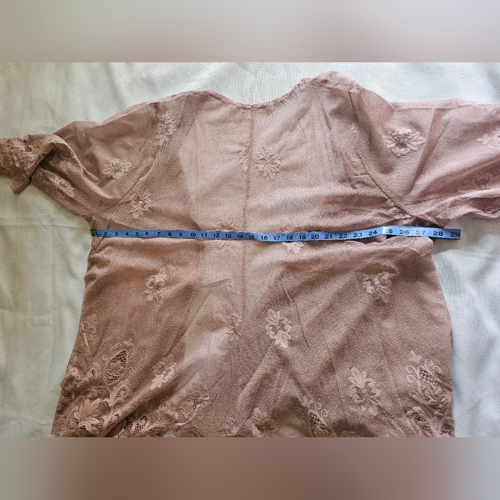 Pink Lace Kimono Cardigan - Picture 5 of 7